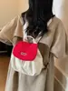Mochila Casual de Moda Versátil para Mujer, Estilo Nuevo 2026, Personalizada, Todas las Estaciones, Simple, Bloques de Color con Letras, Cordón