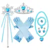 Vestido de Princesa Elsa con Lentejuelas Pequeñas de Frozen Vestido de Manga Larga de Elsa Vestido de Halloween de Cenicienta