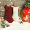 Nuevo producto transfronterizo: Decoración de Navidad, calcetines de punto de color sólido para regalo de Navidad, decoración de árbol de Navidad estilo rústico, calcetines para colgar en la chimenea
