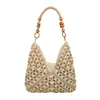 Bolso Tejido de Gran Capacidad para Mujer 2025 Nuevo Verano Vacaciones en la Playa Bolso de Paja Versátil Ropa de Trabajo Bolso Tote de Hombro