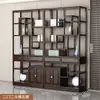 Gabinete multi-tesoro de madera maciza, partición de estilo chino, estante de exhibición de té antiguo de estilo chino nuevo, gabinete de entrada estilo Zen para sala de estar