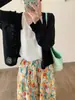 Saída de Praia Crochê Vazada com Proteção Solar para Mulheres, Primavera/Verão 2026, Top Outerwear Curto Fino de Seda de Gelo, Cardigã de Manga Longa Estilo Coreano