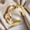 Anillo Geométrico Simple Estilo Frío Europeo y Americano Transfronterizo de Acero Inoxidable Hueco Retro Abierto Ajustable de Acero de Titanio