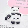 Acessórios de Resina de Panda Rosa Fofo de Desenho Animado Materiais Manuais DIY Capa de Celular Chaveiro Flor para Sapato Joia Atacado