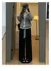 Pantalones Marrones de Pierna Ancha con Forro de Felpa para Mujer, Otoño e Invierno, Cintura Alta, Caída Suelta, Rectos, Chenilla, Forro de Borrego de Invierno, Espesos, Cálidos, Pantalones de Algodón