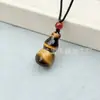 Colgante de Calavera de Ojo de Tigre Natural Pixiu para Hombres y Mujeres, Hebilla de Seguridad Buda Guanyin Colgante de Zorro Joyería
