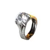 Tiktok Live Nueva Venta Caliente Anillo de Lujo con Diamantes Simulados de Moissanita de 3 Quilates