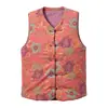 Nuevo chaleco de algodón retro estilo chino con cierres de botón hechos a mano, acolchado y estampado floral, adecuado para el uso diario tanto en interiores como en exteriores, chaleco cálido