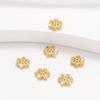Banhado a ouro 18k retenção de cor micro-incrustado zircão oco toro artesanal DIY pulseira talão de cristal jóias flor cap espaçador