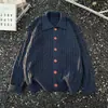 Novo Cardigã Masculino de Tricô Torcido Outono/Inverno, Estilo Solto e Relaxado, Jaqueta Suéter com Lapela, Roupa Versátil Estilo Coreano para Casais
