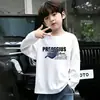 Camiseta de manga larga de algodón puro para niños 2026 primavera y otoño camiseta de dibujos animados para niños niño pequeño bebé moda camiseta básica