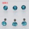 Pendientes de tuerca con forma de oreja de acero de titanio, con hebilla giratoria, con forma de hueso, gusano, con diamantes, para mujer, con rosca externa, bola y fondo plano con incrustaciones de garra.
