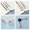 Spot 8 orificios A4 clip de metal PP cubierta de hojas sueltas botón B5 cuaderno A5 manos libres cubierta transparente esmerilada