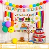 Set de Decoración para el Primer Cumpleaños del Bebé con Globos de Foil en Forma de Corazón para Niños y Niñas, Paquete de Arreglo de Regalo de Cumpleaños