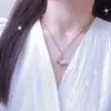 Accesorios de Collar de Acero de Titanio de Alta Gama que No se Desvanecen para Mujer, Cadena Versátil para Clavícula, Joyería de Cuello de Mariposa de Lujo Ligero a la Moda al por Mayor