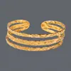 Fornecimento Exclusivo Transfronteiriço de Pulseiras Abertas Irregulares Estilo Europeu e Americano, Aço Inoxidável Galvanizado a Ouro Real 18K, Pulseiras Femininas de Luxo Leve Atacado