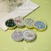 Kit de Materiales para Espejo de Maquillaje Brocado Song Estilo Chino DIY, Espejo de Maquillaje Hanfu Hecho a Mano Patrimonio Cultural Inmaterial, Bolsa Portátil, Set de Regalo Hecho por Uno Mismo