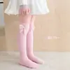 Calcetines Largos para Niños Primavera y Otoño Calcetines de Princesa con Lazo de Perlas para Niñas Hasta la Rodilla Calcetines Blancos Calcetines Altos para Bebé