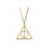 Colar Pingente Geométrico Redondo Triângulo Rotativo Relíquias da Morte Luna Harry Potter Joias Retrô Europeias e Americanas