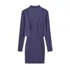 Estilo Deseo Puro Vestido sin Mangas de Cuello Plegado Falda Corta Cardigan Ultra Corto de Manga Larga para Mujer Conjunto de Dos Piezas Falda de Cadera