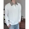 Camisa polo de retazos a cuadros para hombre, top de manga corta holgado de moda para primavera y otoño con un diseño elegante, imitación de dos piezas