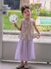 Conjunto Infantil 2026 Novo Estiloso Bebê Estilo Chinês Hanfu Aprimorado Conjunto de Verão Infantil Calça Wide Leg Menina Conjunto de Duas Peças