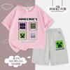 Roupas Infantis Minecraft Camisetas de Meninos Verão Manga Curta Conjuntos de Shorts Roupas Infantis Minecraft Tops de Meninas