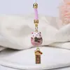Gato de Cerâmica para ser o nº 1 Corrente para Celular Exame de Admissão ao Ensino Médio Presente Inspirador Mensagem de Bênção para Estudante Decoração para Pendurar Corrente para Celular