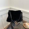 Novo Estilo de Pelúcia Bolsa Moda All-match Commuter Peludo Crossbody Bag Ins Estilo Coreano Cor Sólida Peludo Axila Sacola