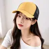 Novo Boné de Beisebol Respirável Color Block, Chapéu de Sol de Verão, Boné Trucker Versátil, Boné Casual Cross-Border para Uso ao Ar Livre
