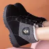 Nuevas Botas de Nieve Engrosadas 2025 Zapatos Cálidos de Invierno Antideslizantes Zapatos de Algodón para Madres de Mediana Edad y Ancianos Zapatos de Algodón de Caña Alta para Mujer