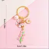 Série Dia das Mães Liga de Zinco Esmalte Flor Chaveiro Pingente de Bolsa Chaveiro Colorido Pequeno Presente Temporada de Formatura