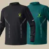 Top de fleece dupla face para outono e inverno com gola alta, camada interna unissex slim-fit para negócios, camisa base quente, camiseta masculina de manga longa