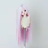 Peluca para Muñeca BJD 3 Puntos 4 Puntos 6 Puntos Flequillo Largo Cabello Largo Liso Estilo Colorido Cosplay Base sin Peinar Cubierta de Cabello