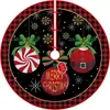 Falda para árbol de Navidad, falda redonda para base de árbol de decoración navideña, falda para árbol de tela con diseño de Papá Noel y muñeco de nieve, 120 cm de diámetro