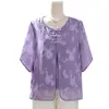 Novo Conjunto de Verão Estilo Chinês para Mães, Camiseta de Manga Curta Rejuvenescedora, Novo Modelo 2026, Blusa Falsa de Duas Peças Estilo Nacional para Mulheres de Meia-Idade e Idosas