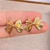 Nuevos Pendientes de Lazo Exquisitos de Metal Versátiles Europeos y Americanos para Mujer, Diseño de Moda y Personalizado, Pendientes Lindos, Estilo Popular