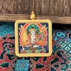 Pendente caixa gabu de cobre puro de cinco anos, traçado a ouro, meio pintado à mão, pingente thangka dos oito guardiões, joia pingente benmingfo