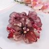 Diadema roja cuerda para el cabello festiva rojo chino cabeza de bola sentido de alta gama diadema de intestino grueso elegante banda elástica Año Nuevo accesorios rojos para el cabello