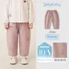 Calça Casual Infantil Jellybaby Outono Algodão Puro Calça para Meninas Novo Estilo Calça Reta para Meninos Roupa de Outono para Bebê