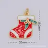 Venta directa del fabricante: Caja de regalo de Navidad de 18 quilates con microincrustaciones de cobre, accesorios de colgante con goteo de aceite, accesorios para pulsera y collar, accesorios para DIY
