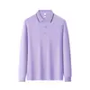 2026 Primavera/Outono Nova Moda Cor Blocada Manga Longa Unissex Gola Lapela Casual Versátil Solta Simples Camisa POLO Tendência