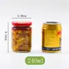 Garrafas de Pêssego Amarelo em Conserva Atacado, Garrafas Vazias, Garrafas de Vidro Redondas Grau Alimentício com Tampas, Mel Cozido no Vapor, Picles de Pimenta, Denso