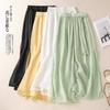[Personalizado] Pantalones Casuales de Doble Capa con Abertura Versátiles de Verano, Culottes Elegantes con Caída, Nuevos Pantalones de Pierna Ancha Estilo Chinoiserie