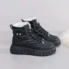 Botas de neve de cano alto forradas com fleece para mulheres, novo estilo de inverno 2026, botas curtas, quentes, antiderrapantes, duráveis, sapatos casuais de algodão, ZY12297