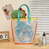 Bolsa de Mano Semitransparente de PVC en Forma de Oso Jelly Bolsa de Playa Bolsa de Natación Bolsa para Mamá Bolsa Jelly Fitness Casual Versátil