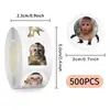 500 Adesivos/Rolo Adesivos de Rolo Emoji de Macaco Adesivos para Diário Fita Adesiva Decorativa Transfronteiriça Selagem de Copo Atacado