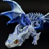 Dragón Volador de Doble Cuerno Impreso en 3D con Alas, Articulado Flexible Móvil Gradiente Láser Modelo Popular Juguete para Niños