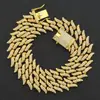 Exagerado para Hombre Europeo y Americano Fresco Todo Diamante Espinas Cortas Cadena Cubana Collar Joyería Chaoren Nightclub Disco Accesorios Disco