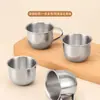 Taza de Acero Inoxidable 304 0.1kg Copa de Vino Pequeña con Asa, Taza Mini Infantil de Doble Pared Aislada con Asa